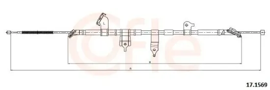 Seilzug, Feststellbremse hinten links COFLE 92.17.1569 Bild Seilzug, Feststellbremse hinten links COFLE 92.17.1569