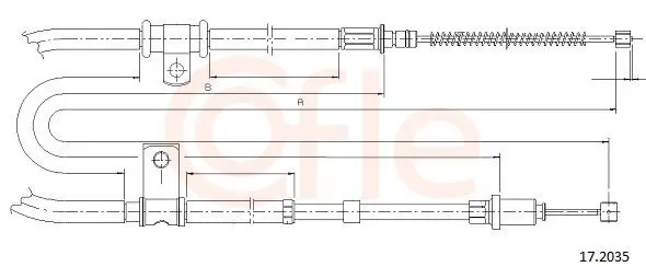 Seilzug, Feststellbremse hinten rechts COFLE 92.17.2035