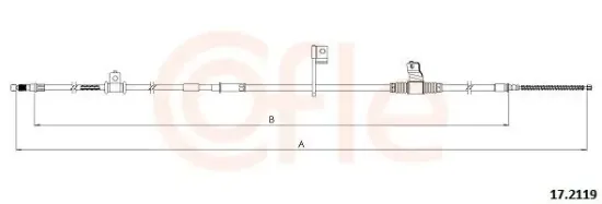 Seilzug, Feststellbremse hinten links COFLE 92.17.2119 Bild Seilzug, Feststellbremse hinten links COFLE 92.17.2119