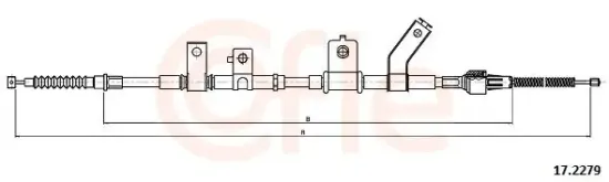 Seilzug, Feststellbremse hinten rechts COFLE 92.17.2279 Bild Seilzug, Feststellbremse hinten rechts COFLE 92.17.2279