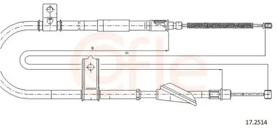 Seilzug, Feststellbremse hinten rechts COFLE 92.17.2514 Bild Seilzug, Feststellbremse hinten rechts COFLE 92.17.2514