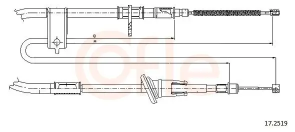 Seilzug, Feststellbremse hinten rechts COFLE 92.17.2519