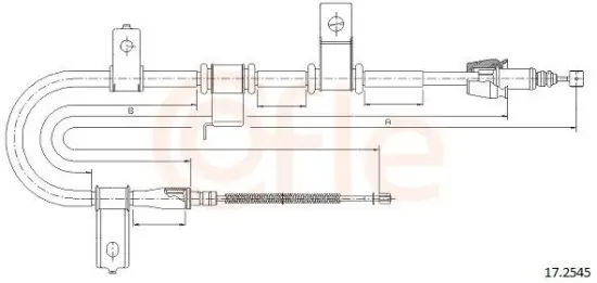 Seilzug, Feststellbremse hinten rechts COFLE 92.17.2545 Bild Seilzug, Feststellbremse hinten rechts COFLE 92.17.2545