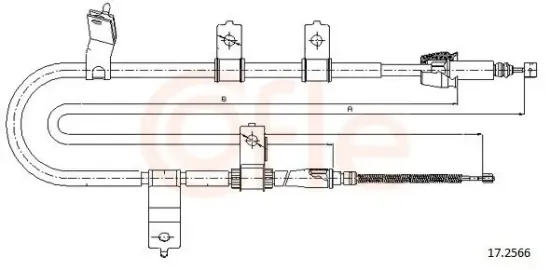 Seilzug, Feststellbremse hinten rechts COFLE 92.17.2566 Bild Seilzug, Feststellbremse hinten rechts COFLE 92.17.2566
