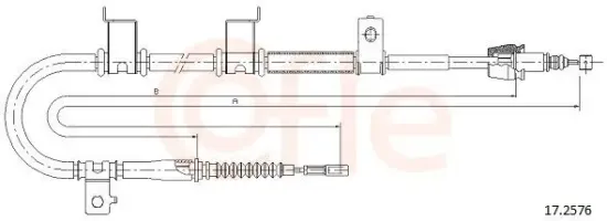 Seilzug, Feststellbremse hinten rechts COFLE 92.17.2576 Bild Seilzug, Feststellbremse hinten rechts COFLE 92.17.2576