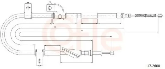 Seilzug, Feststellbremse hinten rechts COFLE 92.17.2600 Bild Seilzug, Feststellbremse hinten rechts COFLE 92.17.2600