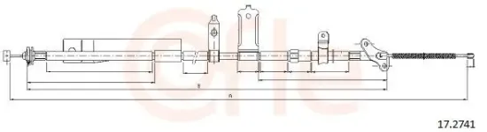Seilzug, Feststellbremse hinten links COFLE 92.17.2741 Bild Seilzug, Feststellbremse hinten links COFLE 92.17.2741