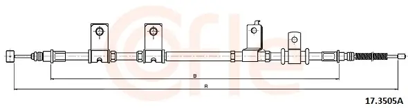 Seilzug, Feststellbremse hinten rechts COFLE 92.17.3505A