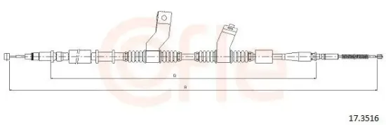 Seilzug, Feststellbremse hinten rechts COFLE 92.17.3516 Bild Seilzug, Feststellbremse hinten rechts COFLE 92.17.3516