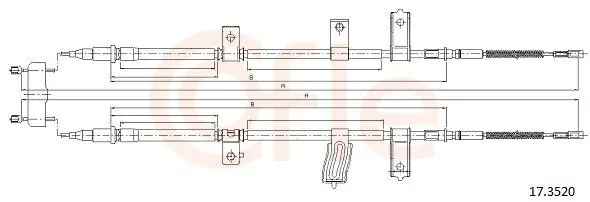 Seilzug, Feststellbremse hinten links hinten rechts COFLE 92.17.3520