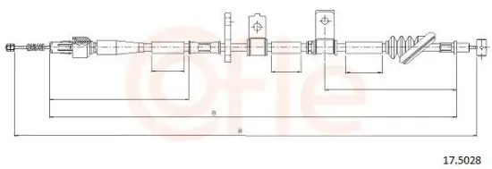 Seilzug, Feststellbremse hinten rechts COFLE 92.17.5028 Bild Seilzug, Feststellbremse hinten rechts COFLE 92.17.5028