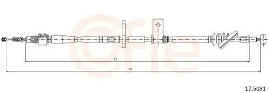 Seilzug, Feststellbremse hinten links COFLE 92.17.5051 Bild Seilzug, Feststellbremse hinten links COFLE 92.17.5051