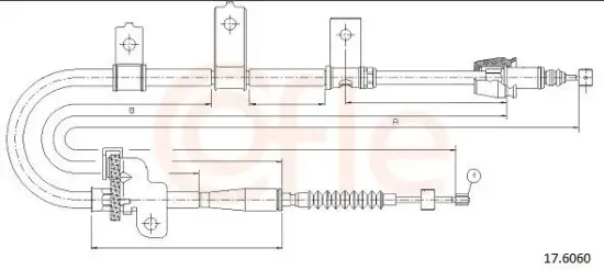 Seilzug, Feststellbremse hinten links COFLE 92.17.6060 Bild Seilzug, Feststellbremse hinten links COFLE 92.17.6060