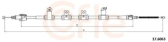 Seilzug, Feststellbremse hinten rechts COFLE 92.17.6063