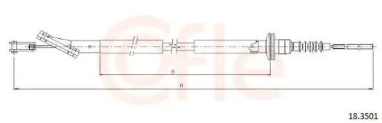 Seilzug, Kupplungsbetätigung COFLE 92.18.3501 Bild Seilzug, Kupplungsbetätigung COFLE 92.18.3501