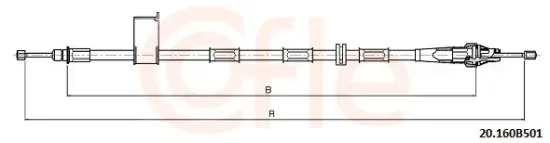 Seilzug, Feststellbremse hinten links COFLE 92.20.160B501 Bild Seilzug, Feststellbremse hinten links COFLE 92.20.160B501