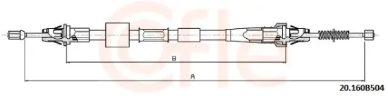 Seilzug, Feststellbremse hinten rechts COFLE 92.20.160B504 Bild Seilzug, Feststellbremse hinten rechts COFLE 92.20.160B504