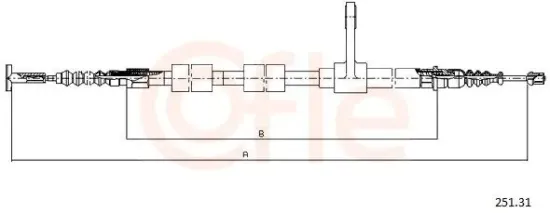 Seilzug, Feststellbremse hinten rechts COFLE 92.251.31 Bild Seilzug, Feststellbremse hinten rechts COFLE 92.251.31