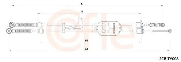 Seilzug, Schaltgetriebe COFLE 92.2CB.TY008 Bild Seilzug, Schaltgetriebe COFLE 92.2CB.TY008