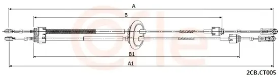 Seilzug, Schaltgetriebe COFLE 92.2CB.CT005 Bild Seilzug, Schaltgetriebe COFLE 92.2CB.CT005