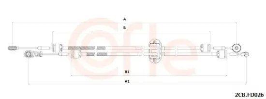Seilzug, Schaltgetriebe COFLE 92.2CB.FD026 Bild Seilzug, Schaltgetriebe COFLE 92.2CB.FD026