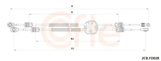 Seilzug, Schaltgetriebe COFLE 92.2CB.FD028 Bild Seilzug, Schaltgetriebe COFLE 92.2CB.FD028