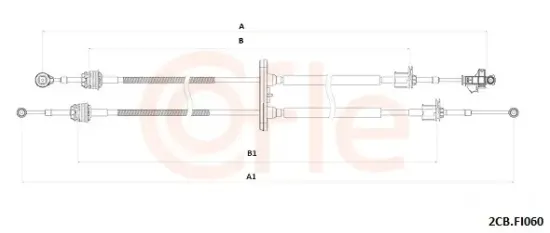 Seilzug, Schaltgetriebe COFLE 92.2CB.FI060 Bild Seilzug, Schaltgetriebe COFLE 92.2CB.FI060