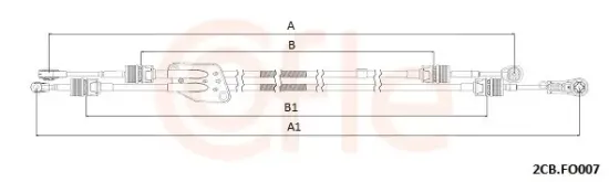 Seilzug, Schaltgetriebe COFLE 92.2CB.FO007 Bild Seilzug, Schaltgetriebe COFLE 92.2CB.FO007