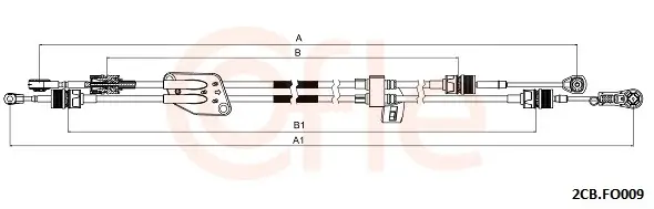 Seilzug, Schaltgetriebe COFLE 92.2CB.FO009