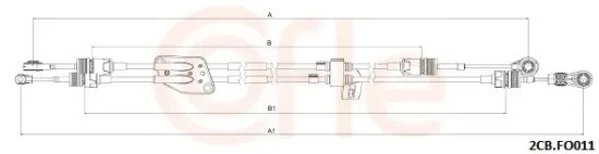 Seilzug, Schaltgetriebe COFLE 92.2CB.FO011 Bild Seilzug, Schaltgetriebe COFLE 92.2CB.FO011