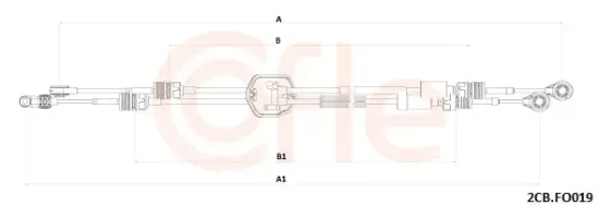 Seilzug, Schaltgetriebe COFLE 92.2CB.FO019 Bild Seilzug, Schaltgetriebe COFLE 92.2CB.FO019