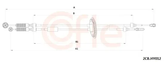 Seilzug, Schaltgetriebe COFLE 92.2CB.HY012 Bild Seilzug, Schaltgetriebe COFLE 92.2CB.HY012