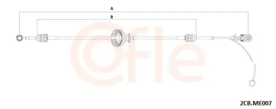 Seilzug, Schaltgetriebe rechts COFLE 92.2CB.ME007 Bild Seilzug, Schaltgetriebe rechts COFLE 92.2CB.ME007