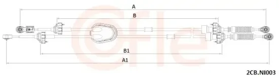 Seilzug, Schaltgetriebe COFLE 92.2CB.NI003 Bild Seilzug, Schaltgetriebe COFLE 92.2CB.NI003