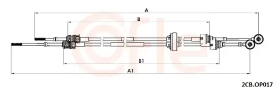 Seilzug, Schaltgetriebe COFLE 92.2CB.OP017 Bild Seilzug, Schaltgetriebe COFLE 92.2CB.OP017