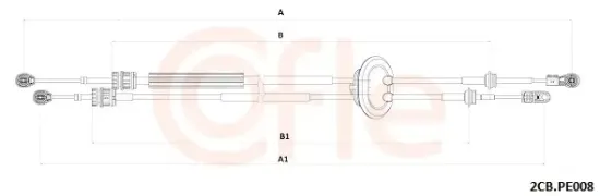Seilzug, Schaltgetriebe COFLE 92.2CB.PE008 Bild Seilzug, Schaltgetriebe COFLE 92.2CB.PE008
