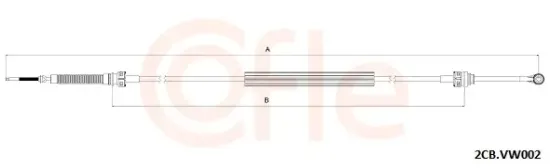 Seilzug, Schaltgetriebe rechts COFLE 92.2CB.VK002 Bild Seilzug, Schaltgetriebe rechts COFLE 92.2CB.VK002