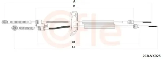 Seilzug, Schaltgetriebe COFLE 92.2CB.VK026 Bild Seilzug, Schaltgetriebe COFLE 92.2CB.VK026