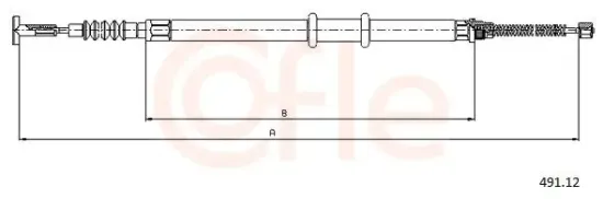 Seilzug, Feststellbremse hinten links COFLE 92.491.12 Bild Seilzug, Feststellbremse hinten links COFLE 92.491.12