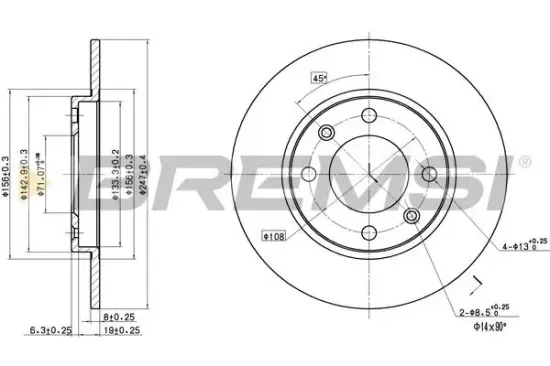 Bremsscheibe Vorderachse BREMSI CD6244S Bild Bremsscheibe Vorderachse BREMSI CD6244S
