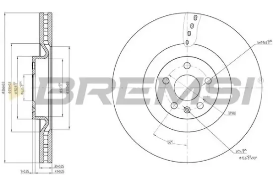 Bremsscheibe Vorderachse BREMSI CD7323V Bild Bremsscheibe Vorderachse BREMSI CD7323V