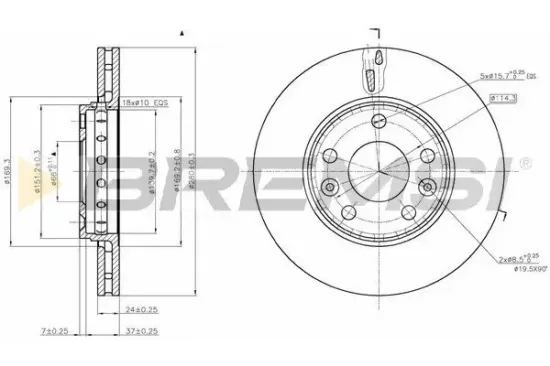 Bremsscheibe Vorderachse BREMSI CD7728V Bild Bremsscheibe Vorderachse BREMSI CD7728V