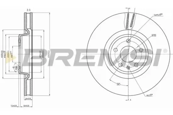 Bremsscheibe Vorderachse BREMSI CD8598V Bild Bremsscheibe Vorderachse BREMSI CD8598V