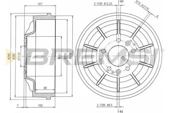Bremstrommel Hinterachse BREMSI CR5729 Bild Bremstrommel Hinterachse BREMSI CR5729