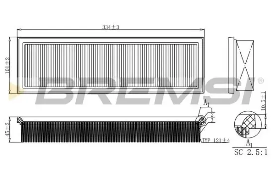 Luftfilter BREMSI FA0121 Bild Luftfilter BREMSI FA0121