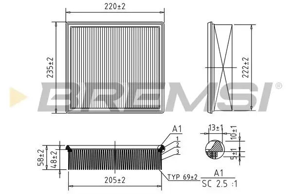 Luftfilter BREMSI FA0123