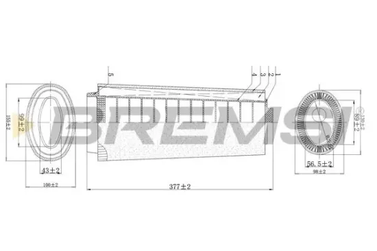 Luftfilter BREMSI FA0124 Bild Luftfilter BREMSI FA0124