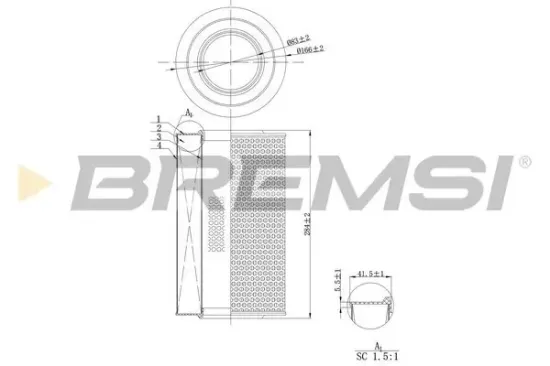 Luftfilter BREMSI FA0128 Bild Luftfilter BREMSI FA0128
