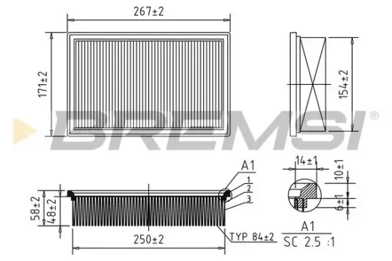 Luftfilter BREMSI FA0130 Bild Luftfilter BREMSI FA0130