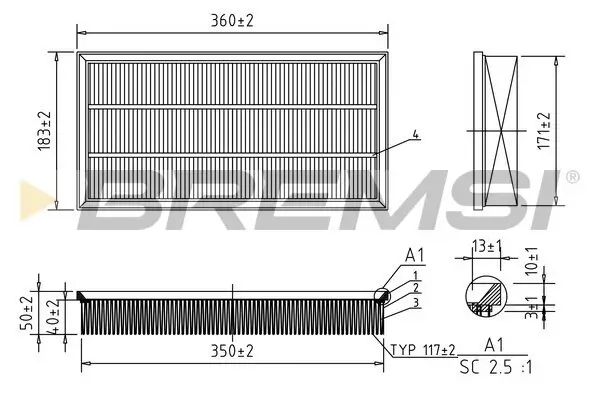 Luftfilter BREMSI FA0203